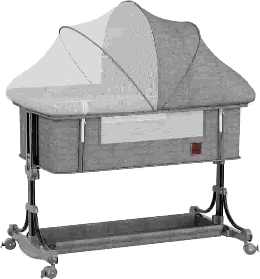 Berço Portátil Moises Co-bed Com Balanço Mosquiteiro e Cesto Cinza
