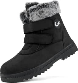 Botas femininas de inverno para neve botas curtas forradas com pele quente para mulheres botas antiderrapantes com laço duplo de gancho confortável sapatos ao ar livre