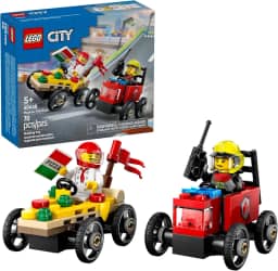 LEGO City Great Vehicles Pack de Carros de Corrida Pizza vs. Caminhão dos Bombeiros 60458