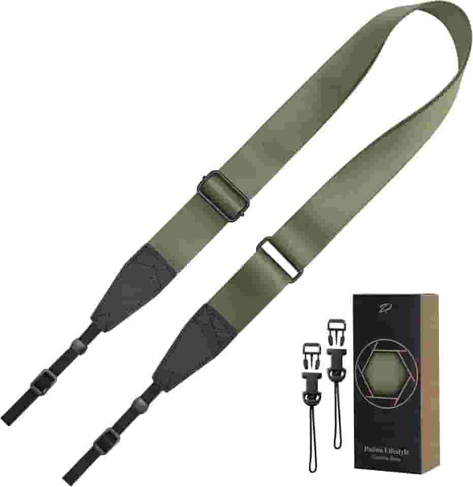 Padwa Lifestyle Alça ajustável para câmera – Tiras de couro de flor integral de 3,8 cm para fotógrafos