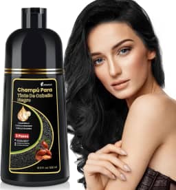 KAISASA Xampu Tintura Preto 3 em 1 – Shampoo Instantâneo 500ml, Com Ingredientes Herbais, Cobre Cabelos Brancos em Minutos, Para Homens e Mulheres