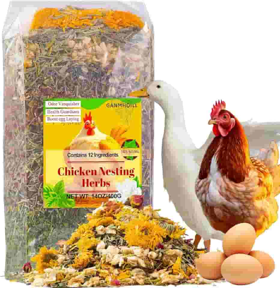 400 gramas de ervas de frango - 400 gramas de ervas para aves domésticas, 12 caixas de nidificação premium para galinheiro, suplemento de ervas para galinheiro, refrescante de ovos, galinhas