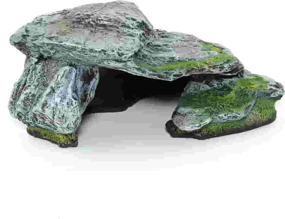 Tocas de Rochas para Peixes e Répteis de Médio Porte | Ornamento de Resina Atóxica para Aquários e Terrários | Pintura Artesanal (G)