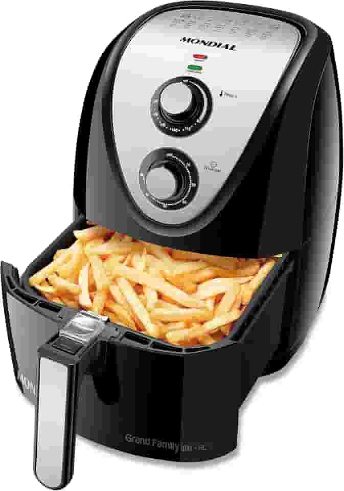 Fritadeira Sem Óleo Mondial, Grand Family Inox - 5L, 110V, Preto, 1900W - AFN-50-BI