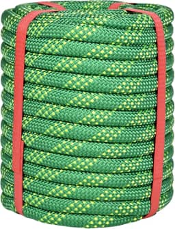 Corda de Escalada de 1/2' 50 Pés Verde-48 Fios para Escalada Em Árvores, Corda de Arborista de 1/2 Pol., Corda de Rapel, Corda Trançada de Poliéster E Nylon Estática, Corda de Touro para Puxar