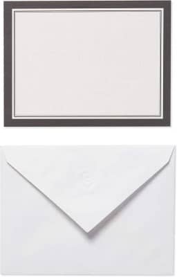 American Greetings Cartões em branco de painel único com envelopes, branco com borda preta (40 unidades)