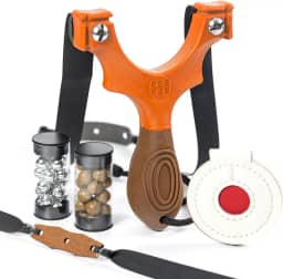 SimpleShot Scout XT estilingue com alvo, munição de argila e faixas para caça profissional e tiro ao alvo poderoso