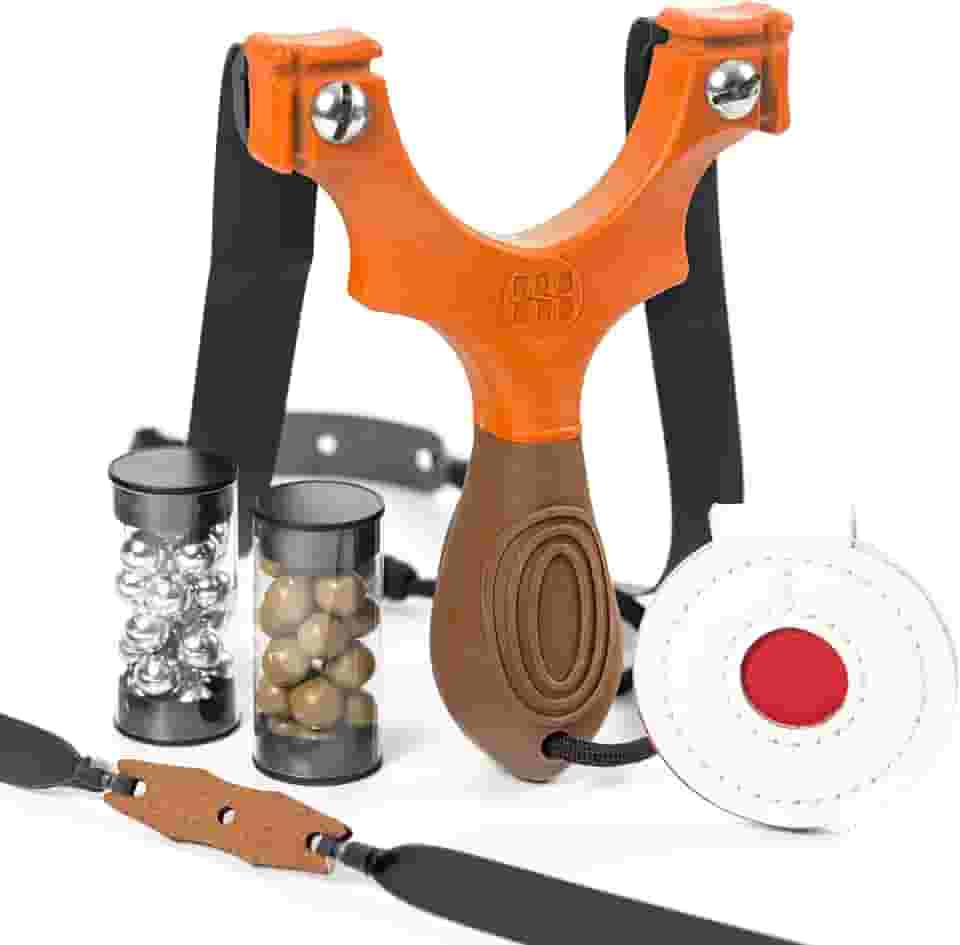 SimpleShot Scout XT estilingue com alvo, munição de argila e faixas para caça profissional e tiro ao alvo poderoso