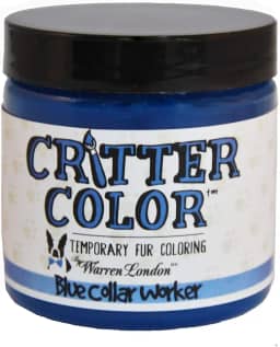 Tinta de pele temporária para cães Critter Color – Trabalhador de coleira azul da Warren London | Cor vívida lavável e não tóxica para pêlos de animais de estimação | Fácil de aplicar e secar | Não
