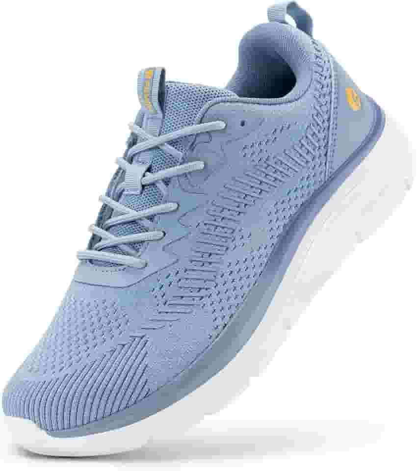 Tênis masculino de caminhada largo, ortopédico confortável, leve, tênis de ginástica para fascite plantar - Cloud Wanderer V20, Azul nublado, 10.5 X-Wide