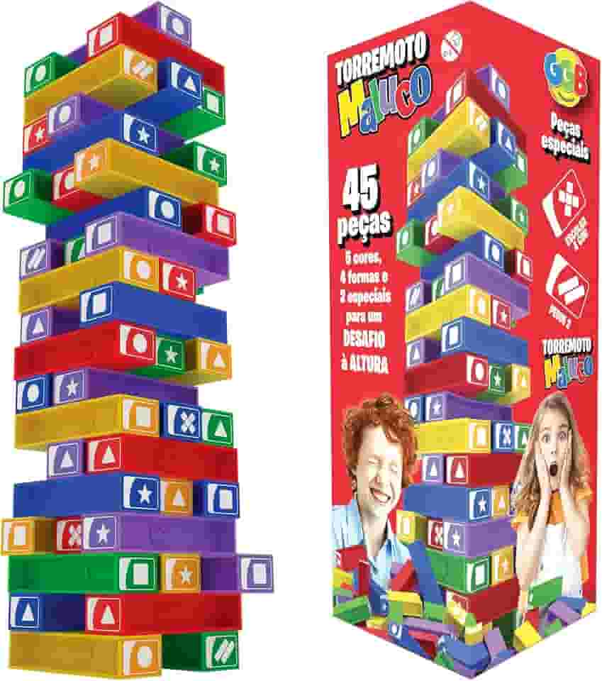 GGB Plast Jogo Equilíbrio Torremoto Maluco 45 Peças