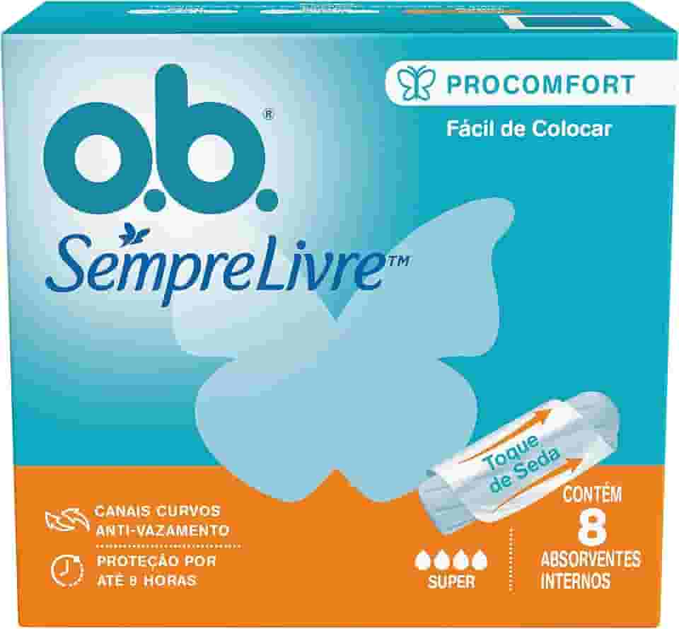 o.b. Absorvente Interno Médio Super O.B. 8 Unidades Multicor