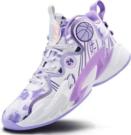 Tênis de basquete masculino de cano alto com suporte aprimorado para tornozelo e sola de borracha antiderrapante