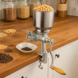 Moinho Manual de Ferro Fundido para Grãos Café Milho e Cereais com Moagem Regulável