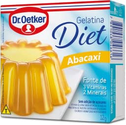 Dr. Oetker Gelatina em Pó Diet, Sabor Abacaxi, Sobremesa com Sabor e Consistência Deliciosa, Fácil de Fazer, 12g