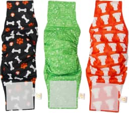 PETTING IS CARING Envoltórios para cães machos laváveis e reutilizáveis Fraldas com faixa para o ventre Materiais duráveis e laváveis à máquina - Conjunto de 3 unidades