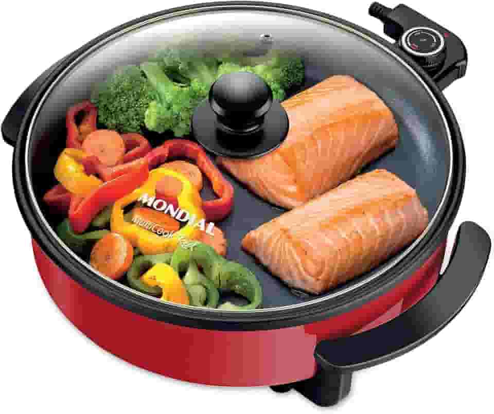 MONDIAL Panela Elétrica Redonda, Vermelho, 1200W, 110V - PE-28