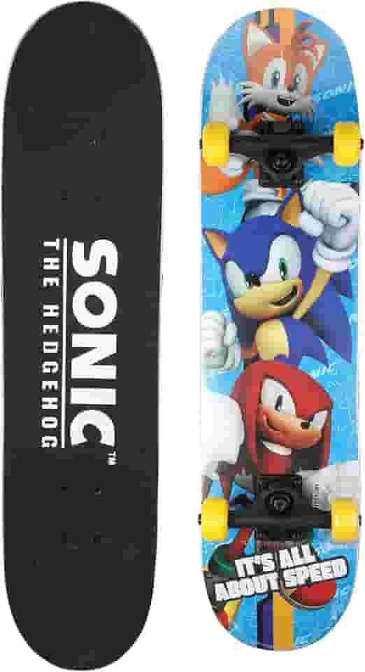 Skate completo de 78,7 cm para deslocamento, cruzeiro e truques, ótimo para crianças e adolescentes, Sonic