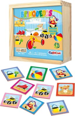 Ciabrink 1011, Memória Brinquedos 40 Peças em Madeira