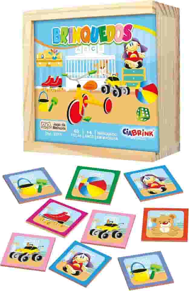 Ciabrink 1011, Memória Brinquedos 40 Peças em Madeira