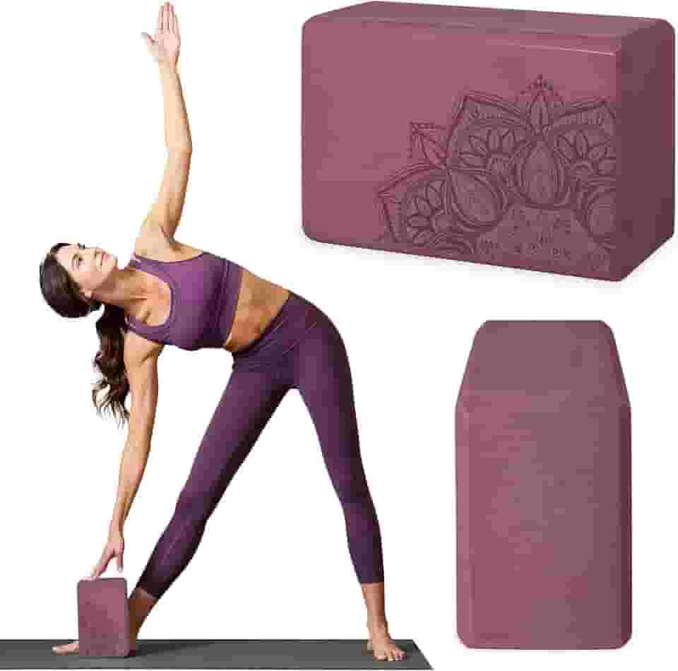 Gaiam Bloco de ioga – Superfície antiderrapante macia de espuma de EVA sem látex para ioga, pilates, meditação (Blush Ateniano) (05-64086)