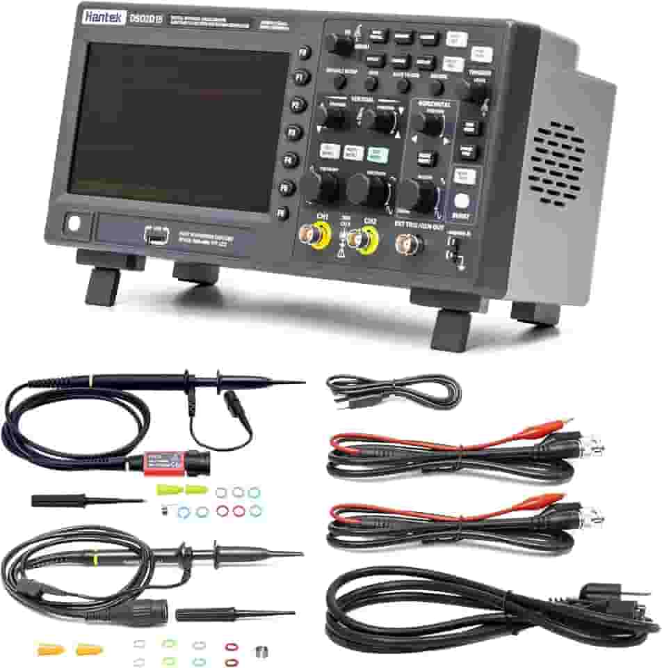 Hantek osciloscópios de laboratório de armazenamento digital dso2d15 Largura de banda de 150mhz 2ch dual channel 1gsa/s 8m de profundidade de memória com gerador de forma de onda de 1ch com