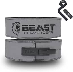 Beast Power Gear Cinto de levantamento de peso com fivela de alavanca de 10 mm, 13 mm de espessura e alça livre de 10 cm de largura - suporte avançado para levantamento de peso, levantamento de peso,