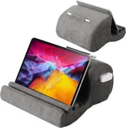CreaDream Suporte Para Tablet, Almofada Ipad, Cama, Colo E Mesa Com 3 Ângulos De Visão, Acessório Compatível Kindle 4 A 13 Polegadas, Galaxy Tab, Leitor Eletrônico (Cinza)