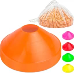 GoSports Cones esportivos premium para treinamento de agilidade e exercícios - pacote com 20 com bolsa - laranja