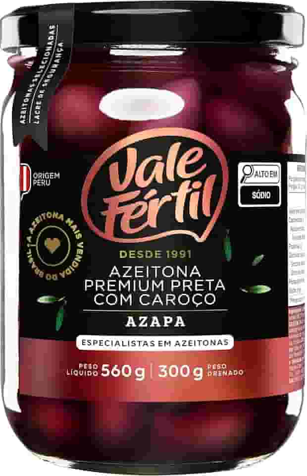 Azeitonas Pretas Premium Azapa Vale Fértil Vidro 300g