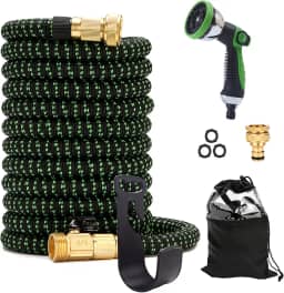 Mangueira De Jardim Retrátil De 30 Metros Com Pulverizador De 10 Bicos Funcionais, Mangueira Elástica Retrátil Leve E Flexível Com Núcleo De Látex Dobrável Durável E Conexões De Latão Sólido, Verde