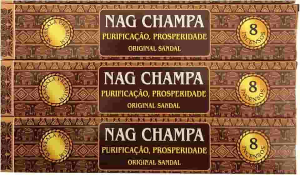 Incenso Massala Nag Champa Shakunthala Original Sandal - Purificação e Prosperidade Cx.3un.8v.