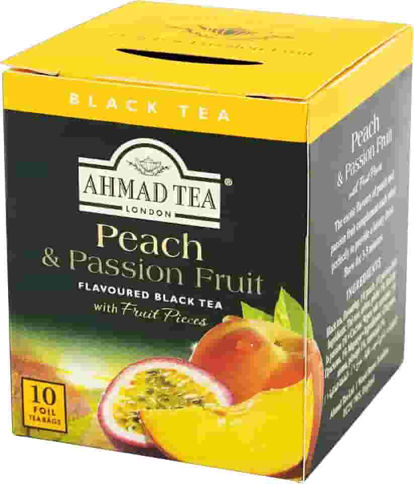 Ahmad Tea London Chá Preto Peach & Passion Fruit 10 Saquinhos De Chá 20G