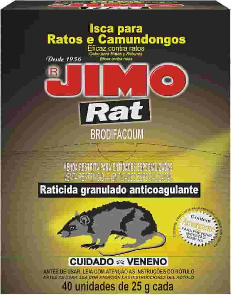 Raticida Iscas para Ratos e Camundongos 40X25G Jimo Rat Eficiente Pronto Uso Controle de Pragas