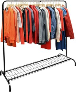 Arara Cabideiro Paris com Sapateira Açomix Suporte de Roupa (Preto)