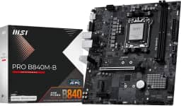 MSI Placa-mãe PRO B840M-B, mATX - Suporta processadores AMD Ryzen 9000/8000/7000, AM5 - DDR5 Memory Boost (8000+ MT/s OC), PCIe 4.0 x16, M.2 Gen4, LAN 2.5G