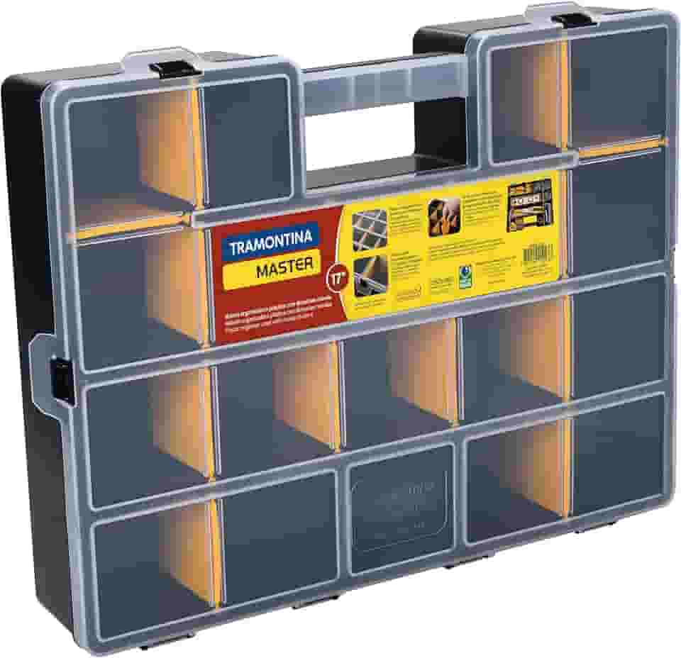Tramontina Organizador Plastico com compartimentos, Maleta organizadora Plastica 17"