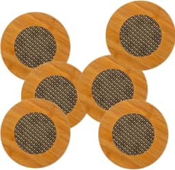 Kit 6 Descansos de Panela, Bambu - Modelo Redondo 15x15, Antitérmico, Ideal para Mesa, Cozinha e Jantar