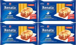 Kit com 4 pacotes de Massa de Sêmola com Ovos para Lasanha Pré-Cozida de 200g cada - Renata