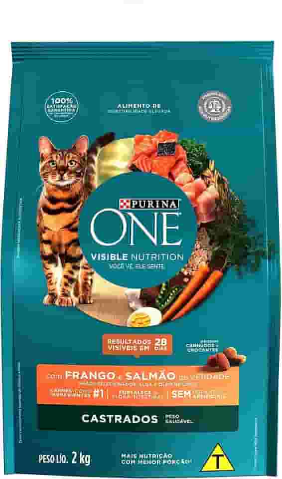 Ração Gatos Castrados PURINA ONE Frango e Salmão 2kg