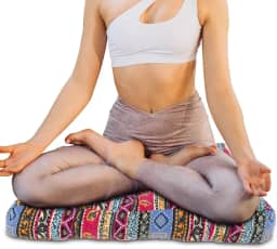 Travesseiro de meditação boêmio de 55 x 54,9 cm, almofada de meditação para sentar no chão, almofada quadrada/redonda de algodão boêmio para meditação, sala de estar (estilo)