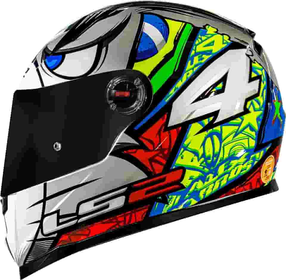 Capacete Masculino Ls2 Ff358 Alex Barros Prata Fechado Moto