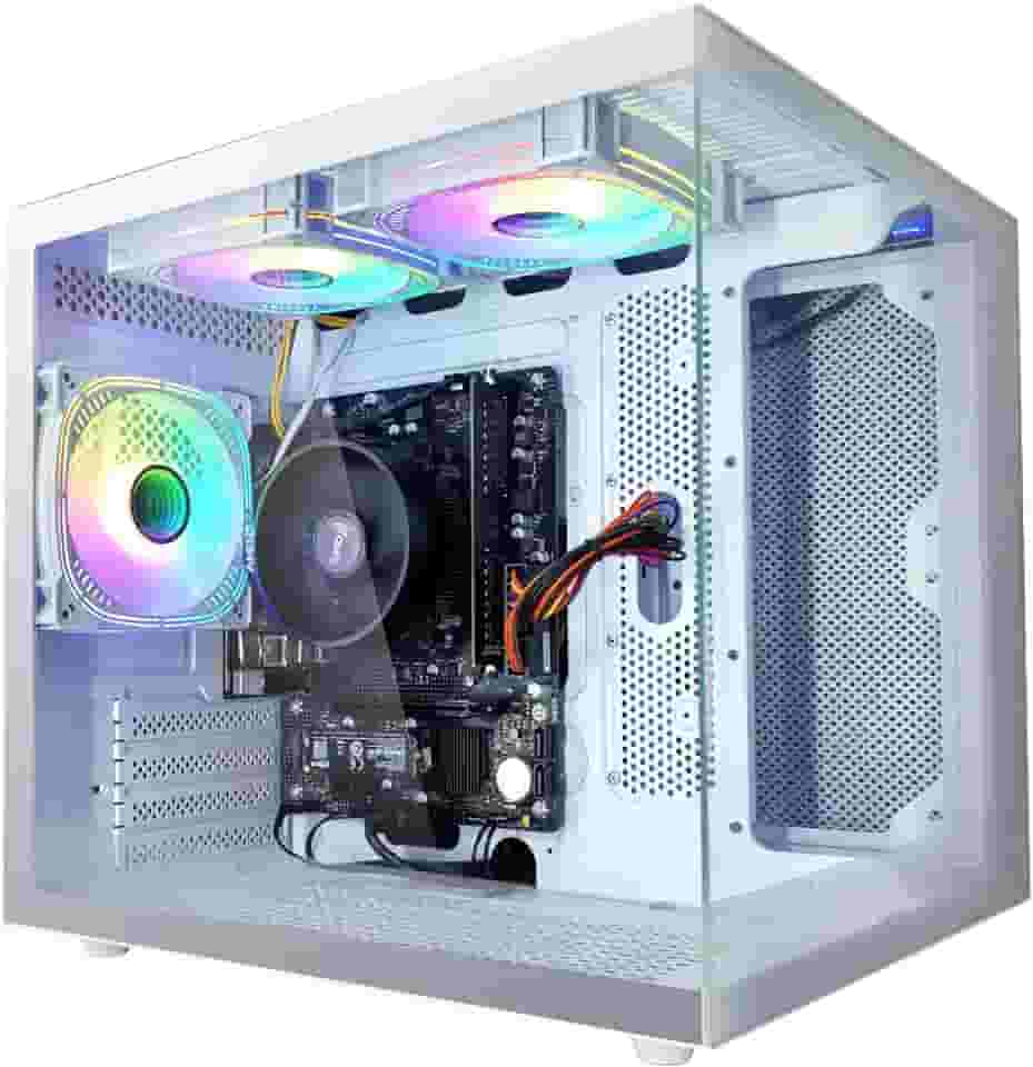 Desktop PC Ryzen7 5700G 8 núcleos 3,8 G (até 4,6 G integrado AMD Radeon Graphics), SSD Nvme 1TB, 16G DDR4 RAM, WiFi 6, torres de jogos pré-construídas computador branco