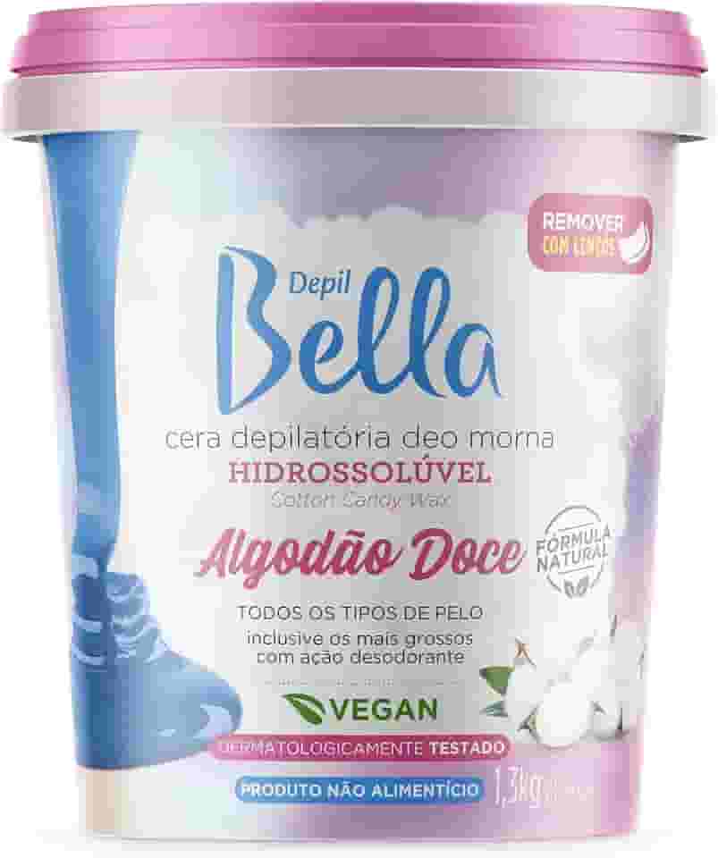 Depil Bella - Cera Depilatória Hidrossolúvel Morna Deo Algodão Doce 1300g