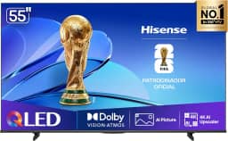 Hisense Smart TV UHD 4K QLED 55" Polegadas 55Q6QV com HDR10+, Dolby Atmos, Sports Mode, Game Mode Plus e Compatível com Alexa