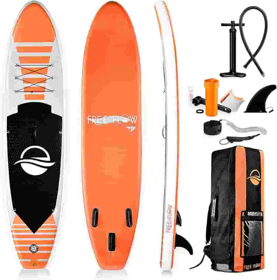 Prancha Stand Up Paddle Inflável SereneLife 320x81x15cm SUP Free-Flow Kit Completo com Remo Bomba Mochila Leash Deck Antiderrapante PVC Grau Militar 3 Quilhas Estável para Iniciantes e Família