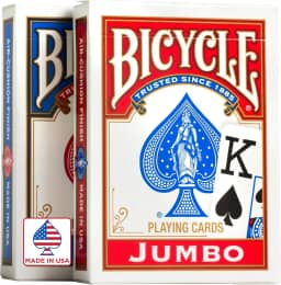 Bicycle Baralho padrão e jumbo – Baralho único – Poker, Rummy, Canasta, Pinochle, Euchre, Blackjack