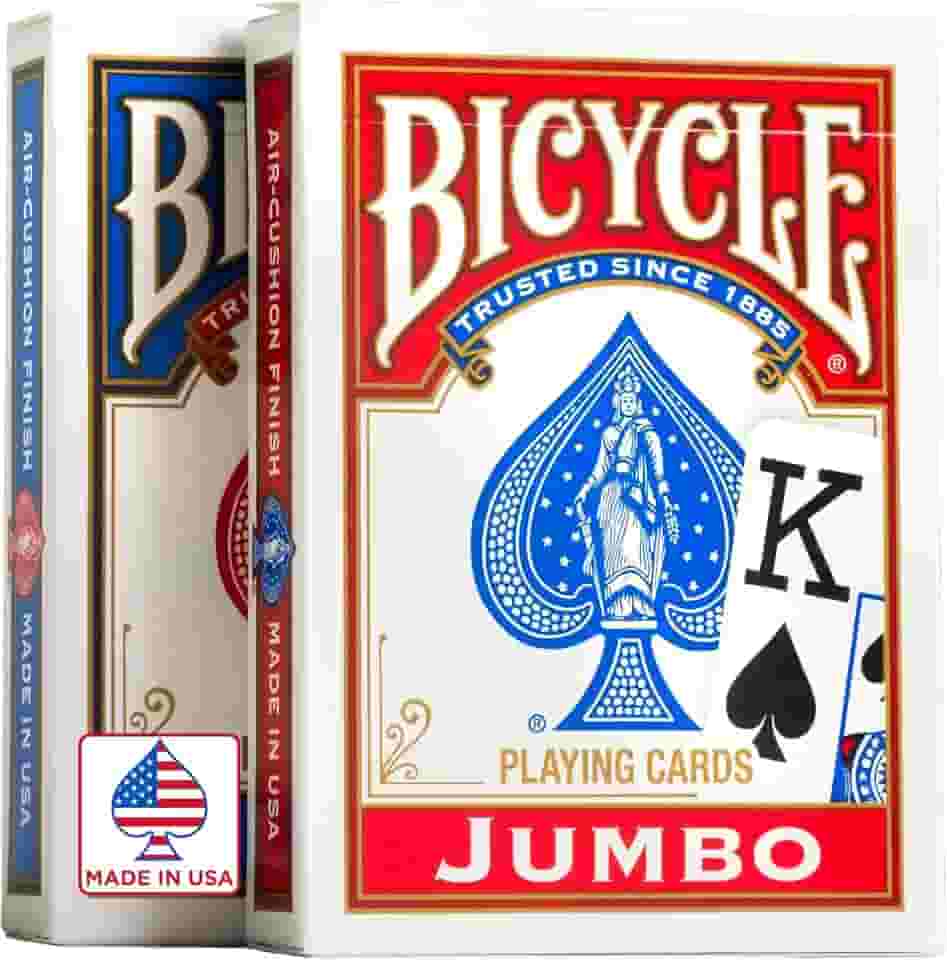 Bicycle Baralho padrão e jumbo – Baralho único – Poker, Rummy, Canasta, Pinochle, Euchre, Blackjack
