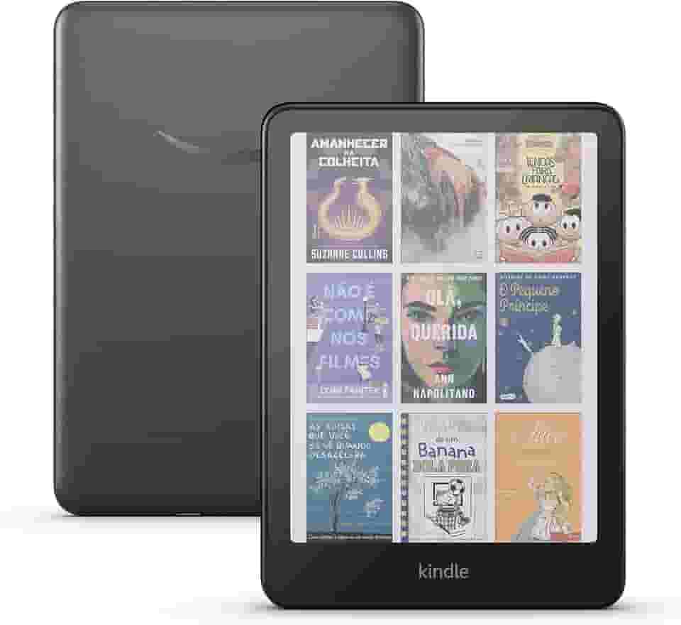 Apresentamos o Kindle Colorsoft Signature Edition (32 GB) - Com tela colorida, luz frontal autoadaptável, carregamento sem fio e bateria que dura semanas - Cor Preta Metálica