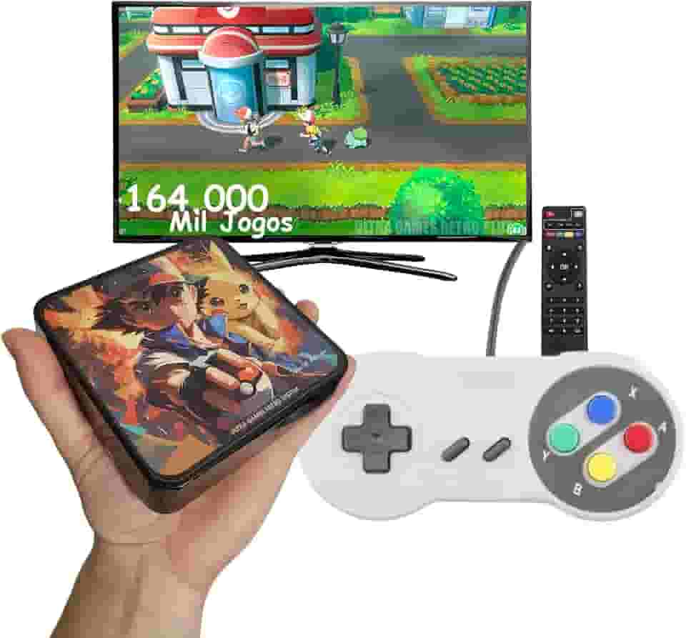 Video Game Retro Pokemon Ultra + 164 Mil jogos + Controle SNES + Atualizado